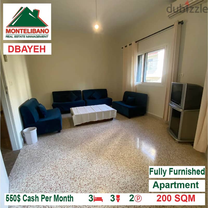 550$!! Fully Furnished Apartment for rent located in Dbayeh 3