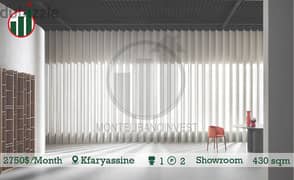Showroom 430 sqm for rent in Kfaryassine! 0