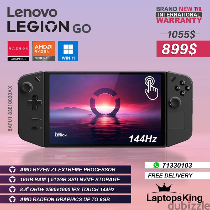 Lenovo Legion Go Handheld Gaming Pc Ryzen Z1 Extreme 144hz 2k+ Console 0