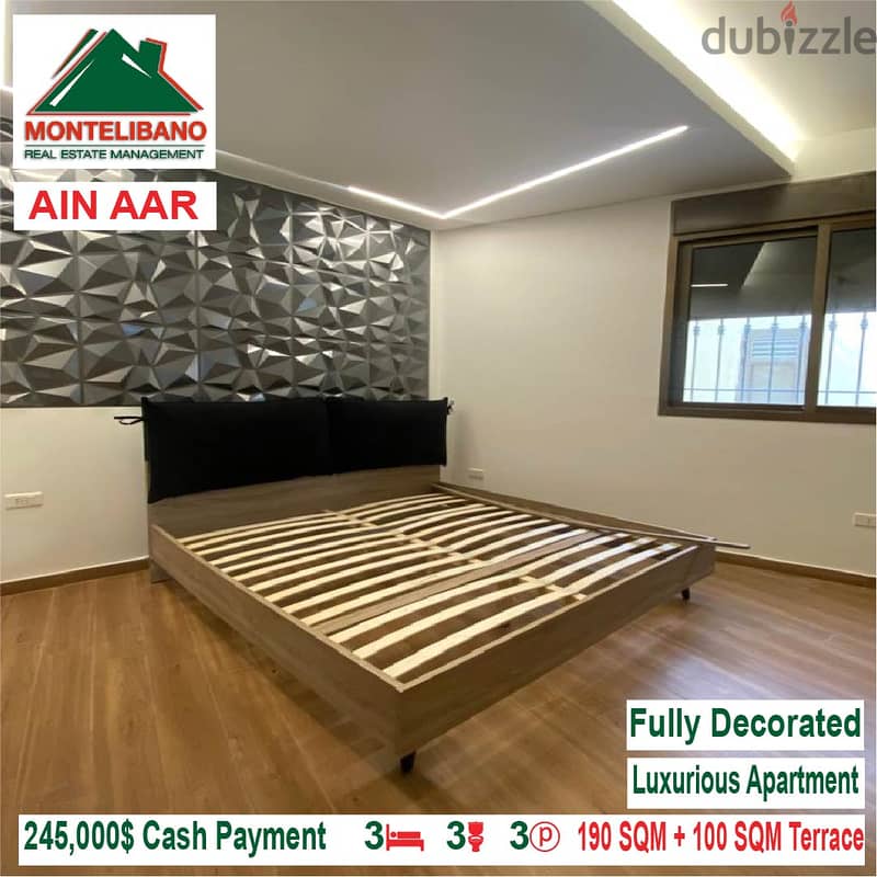 245,000$ Cash Payment!! Luxurious Apartment for sale in Ain Aar!! 4