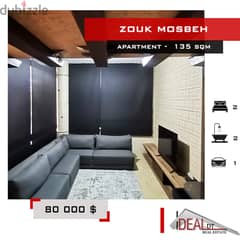 80 000$ Apatment for sale in Zouk Mosbeh 135 sqm ref#jc250694