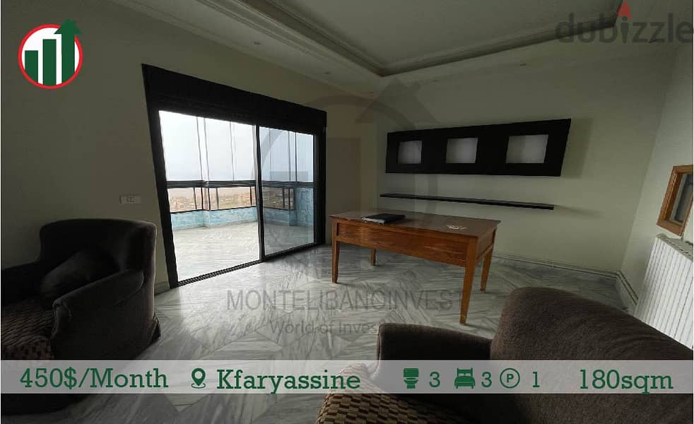 Semi Furnished Apartment for Rent in Kfaryassine! 3