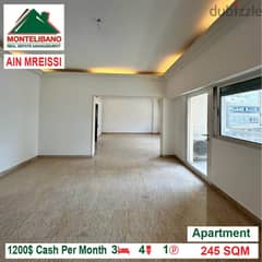 1200$!! Apartment for rent located in Ain El Mreissi