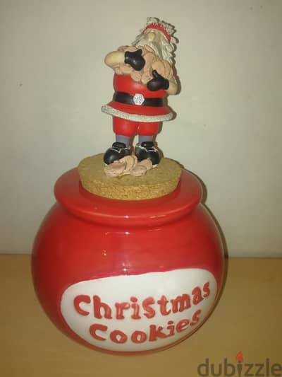 Christmas decoration porcelaine cookies jar 17*27cm