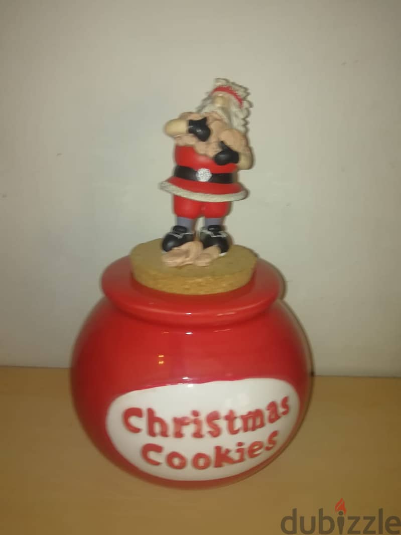 Christmas decoration porcelaine cookies jar 17*27cm 1