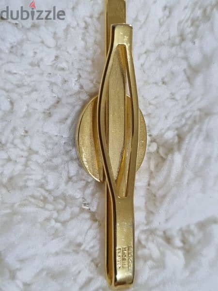vintage tie clip heavy gold plated hand made in london 2