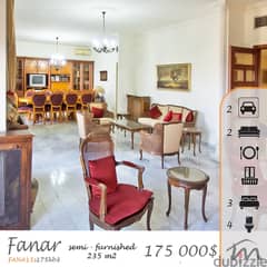 Fanar | 745$/SQM | 3 Bedrooms Apartment | 2 Parking Lots | 235m² 0