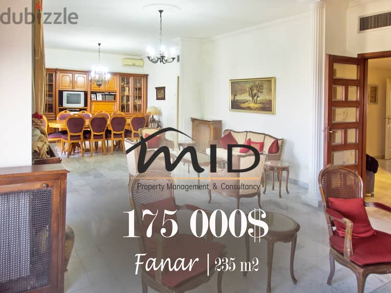 Fanar | 745$/SQM | 3 Bedrooms Apartment | 2 Parking Lots | 235m² 1