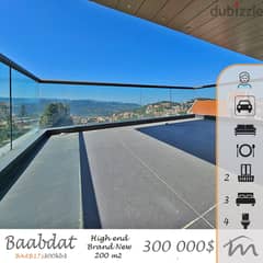 Baabdat | Brand New 200m² | Payment Facilities over 2 Years | View