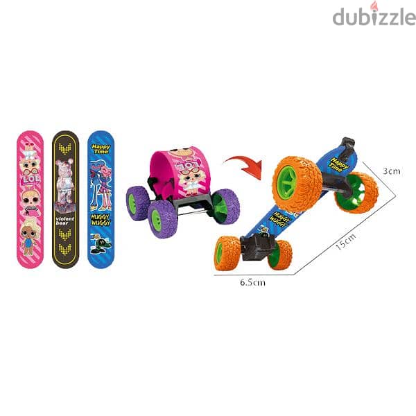 Skateboard Cartoon Character Snap Wristband 1
