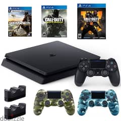 Ps4 Slim 1TB - 3 Controllers - 2 Charging Stations - 3 Games