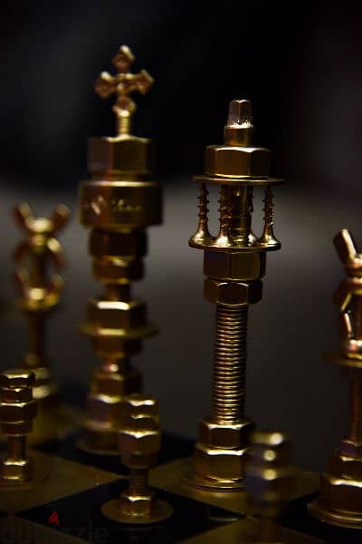 Hand made chess board and pieces 6