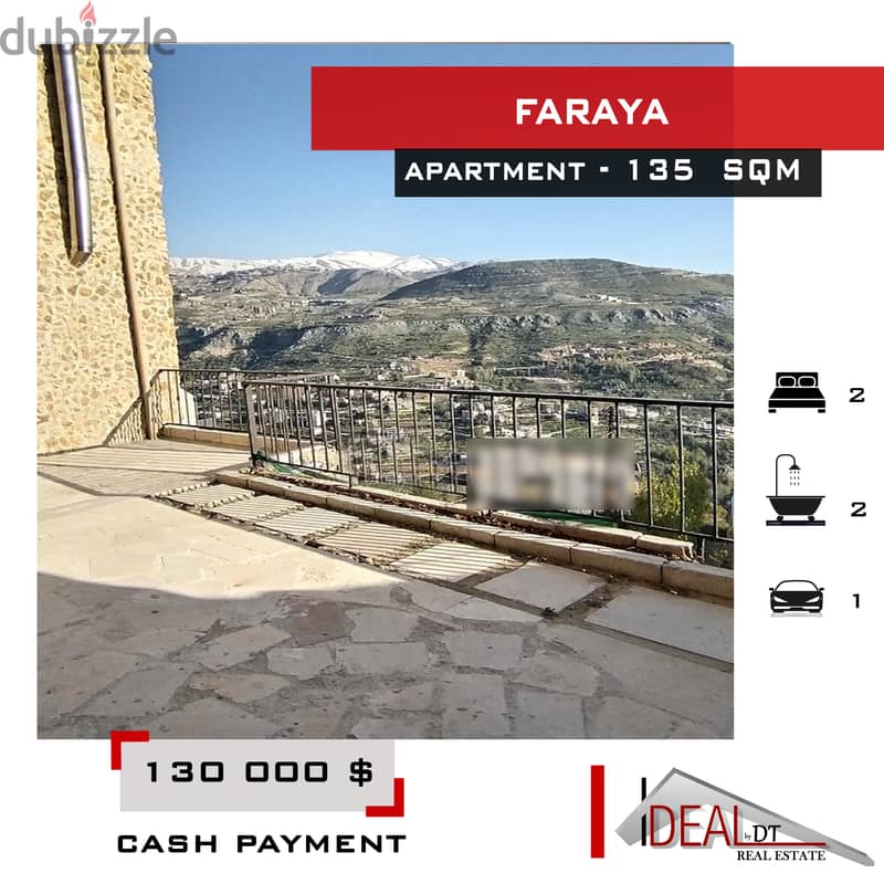 Fully Furnished Apartment for sale in Faraya 135 sqm ref#kz240 0