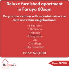 Furnished apartment in Faraya for sale شقة مفروشة للبيع في فاريا