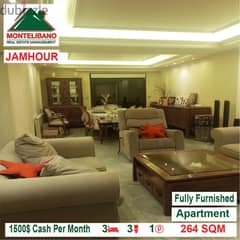 1500$!! Fully Furnished Apartment for rent located In Jamhour 0