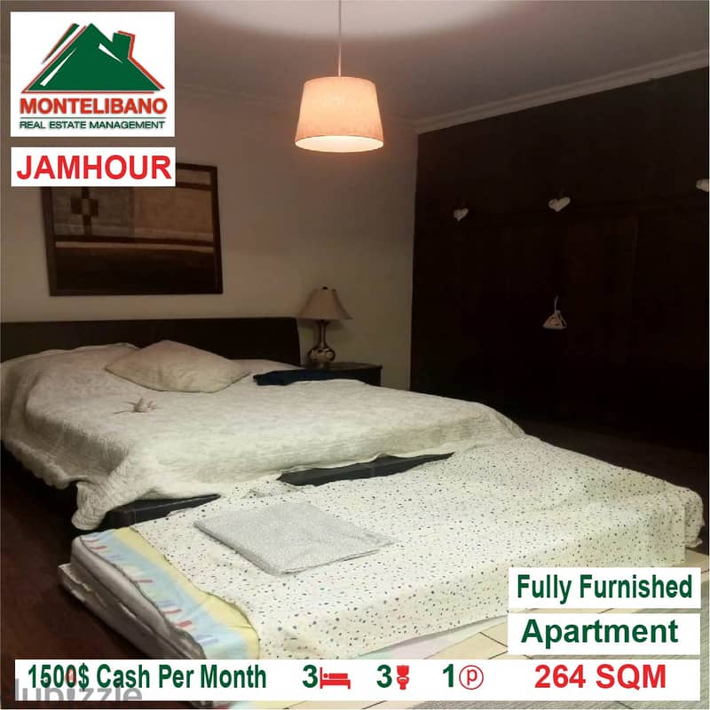 1500$!! Fully Furnished Apartment for rent located In Jamhour 3