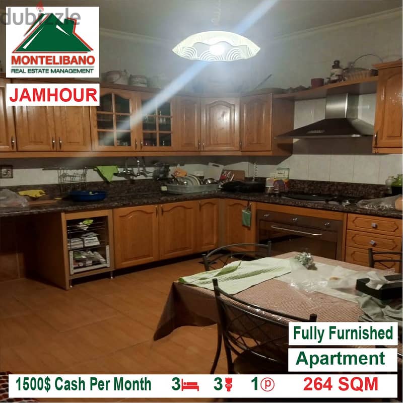 1500$!! Fully Furnished Apartment for rent located In Jamhour 5