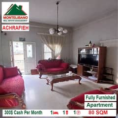 300$!! Furnished Apartment for rent located in Achrafieh 0