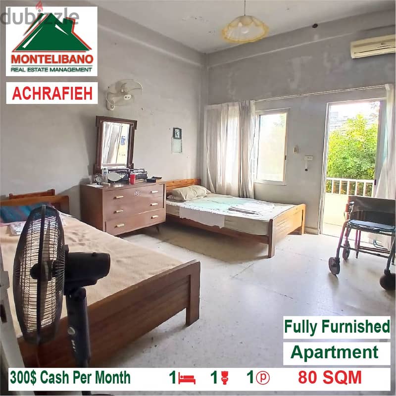 300$!! Furnished Apartment for rent located in Achrafieh 2