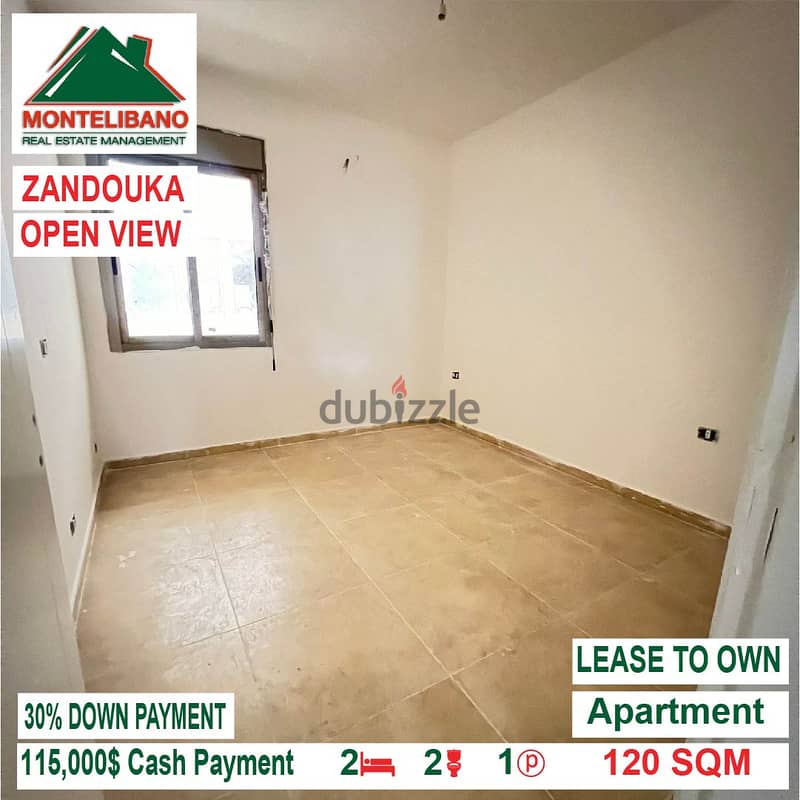 115000$!! Lease to Own Open View Apartment for sale in Zandouka 3