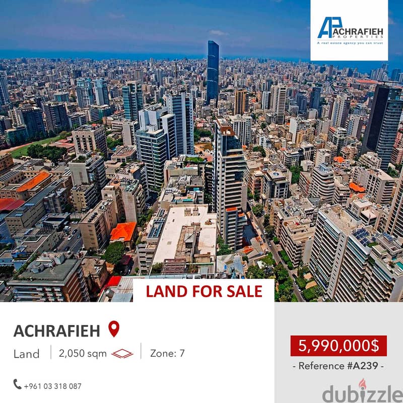 2,050 Sqm - Land For Sale In Achrafieh, Prime Location 0