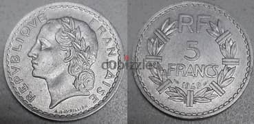 1949  Francaise Repvbliqve- 5 Francs