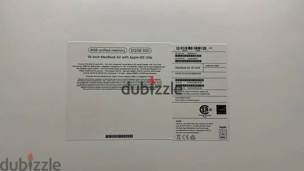 Macbook air 15inch  m2 8/512gb space gray MQKQ3 Exclusive & new price 1