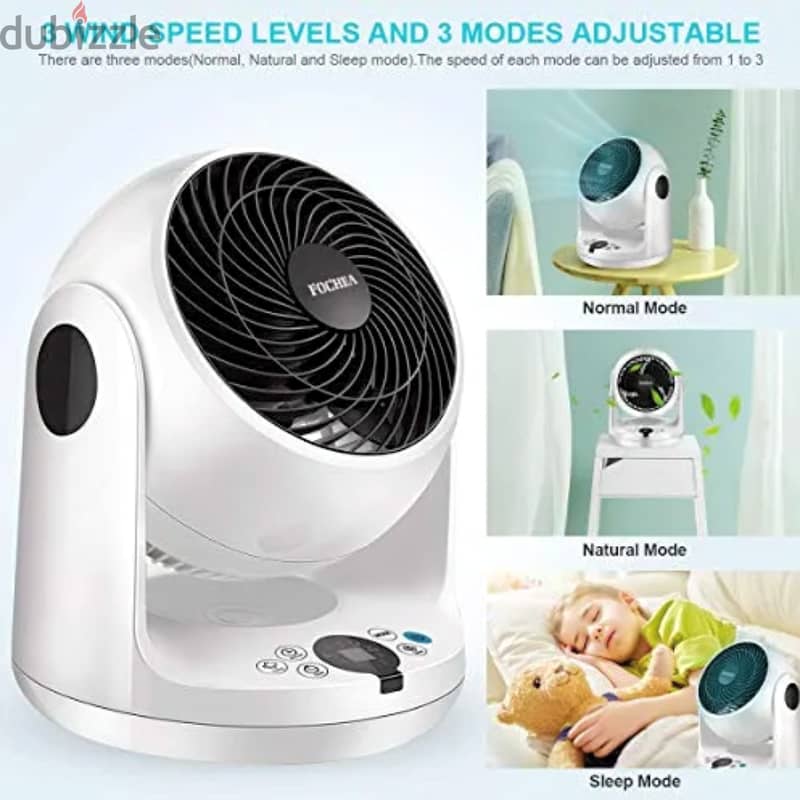 FOCHEA Air Circulation Fan with Remote Control, 3-Mode Cooler 2