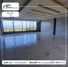 luxury apartment for sale in khalde شقة فخمة للبيع مع اطلالة على البحر