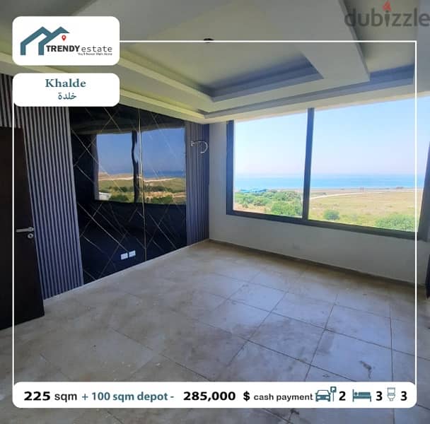 luxury apartment for sale in khalde شقة فخمة للبيع مع اطلالة على البحر 14