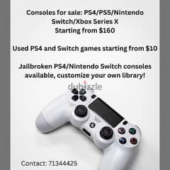 Gaming consoles and games + jailbroken consoles