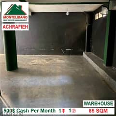 500$!! Warehouse for rent located in Achrafieh