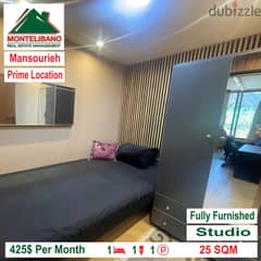 Studio for rent in Mansourieh!!