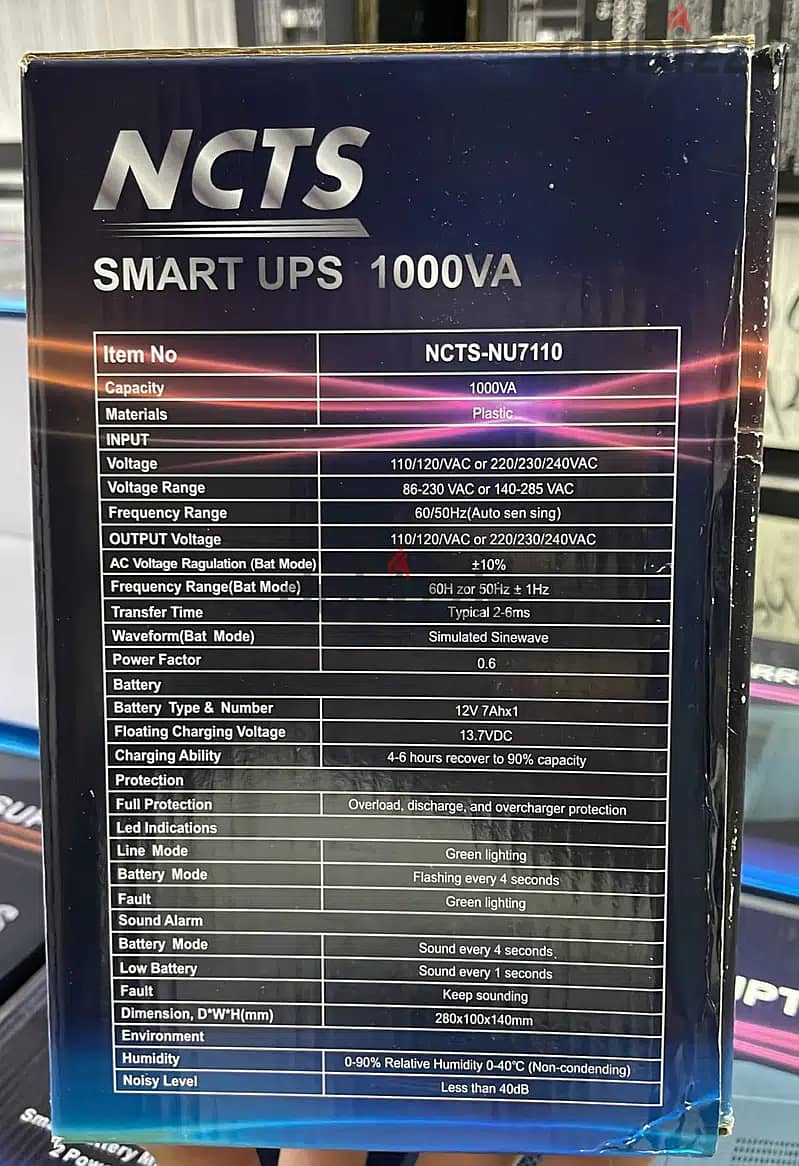 NCTS uninterruptible power supply smart ups 1000VA NCTS-NU7110 1