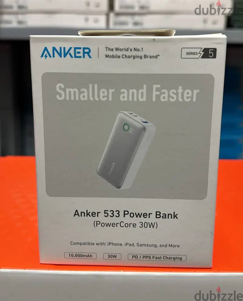 Anker 533 power bank white (power core 30w) 10000mah 0