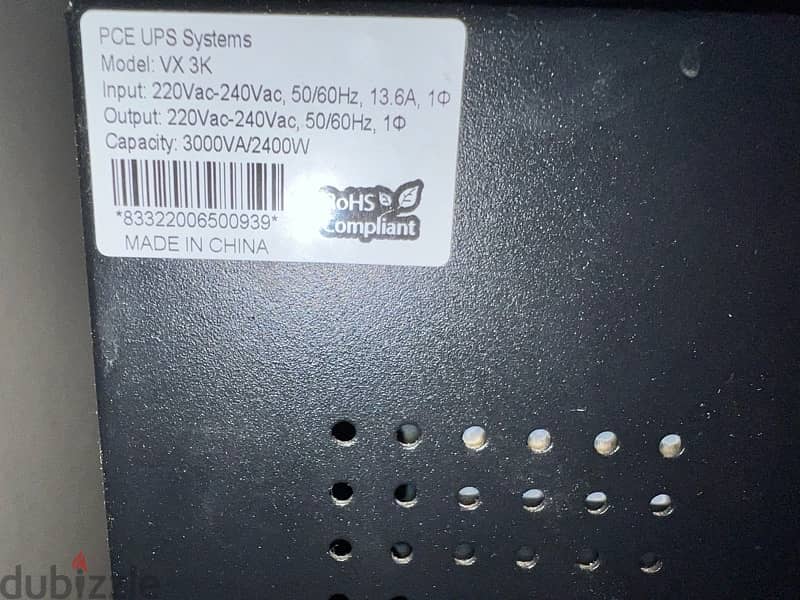 PCE UPS systems vx 3k 1