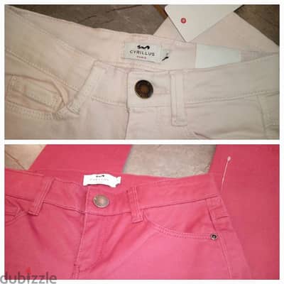 new crillus Paris jeans , bordeau et rose clair, 8 years