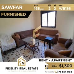 Apartment for rent in Sawfar furnished WB136