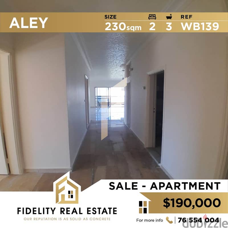 Apartment for sale in Aley WB139 0