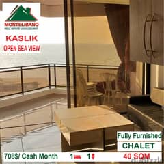708$/Cash Month!! Chalet For Rent In Kaslik!! Open Sea View!!