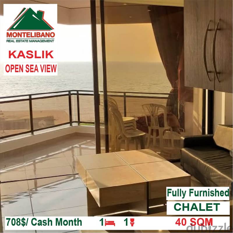 708$/Cash Month!! Chalet For Rent In Kaslik!! Open Sea View!! 0