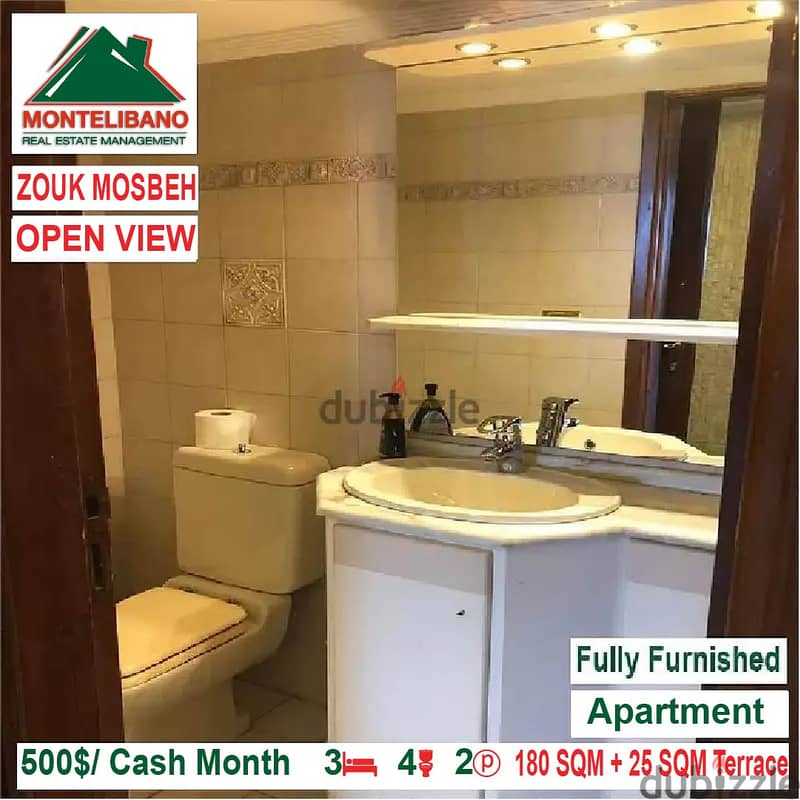 500$/Cash Month!! Apartment for rent in Zouk Mosbeh!! Open View!! 4