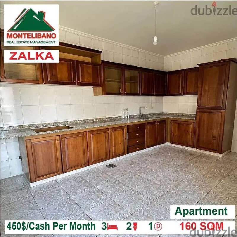 450$/Cash Month!! Apartment for rent in Zalka!! 3