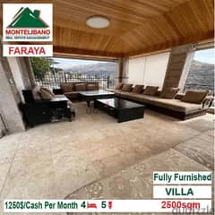 1250$!! Villa for rent located in Faraya