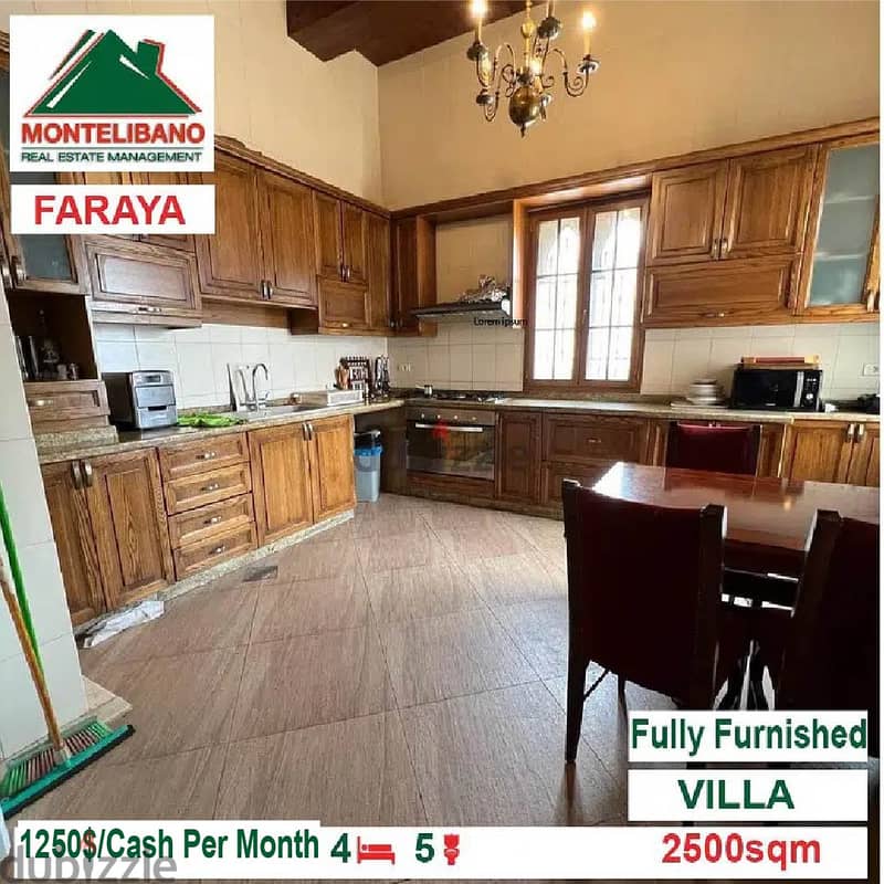 1250$!! Villa for rent located in Faraya 4