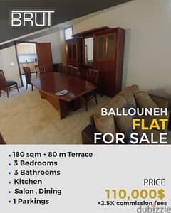 180 sqm Apartment + 80 sqm Terrace for sale in Ballouneh