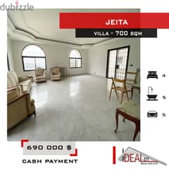 Villa for sale in Jeita 700 sqm with land 1100 sqm ref#nw56350