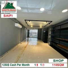 1250$!! Shop for rent located in Saifi