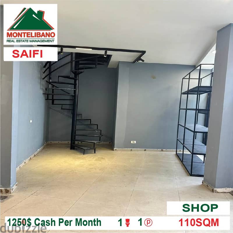 1250$!! Shop for rent located in Saifi 1