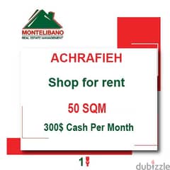 300$!! Shop for rent located in Achrafieh 0